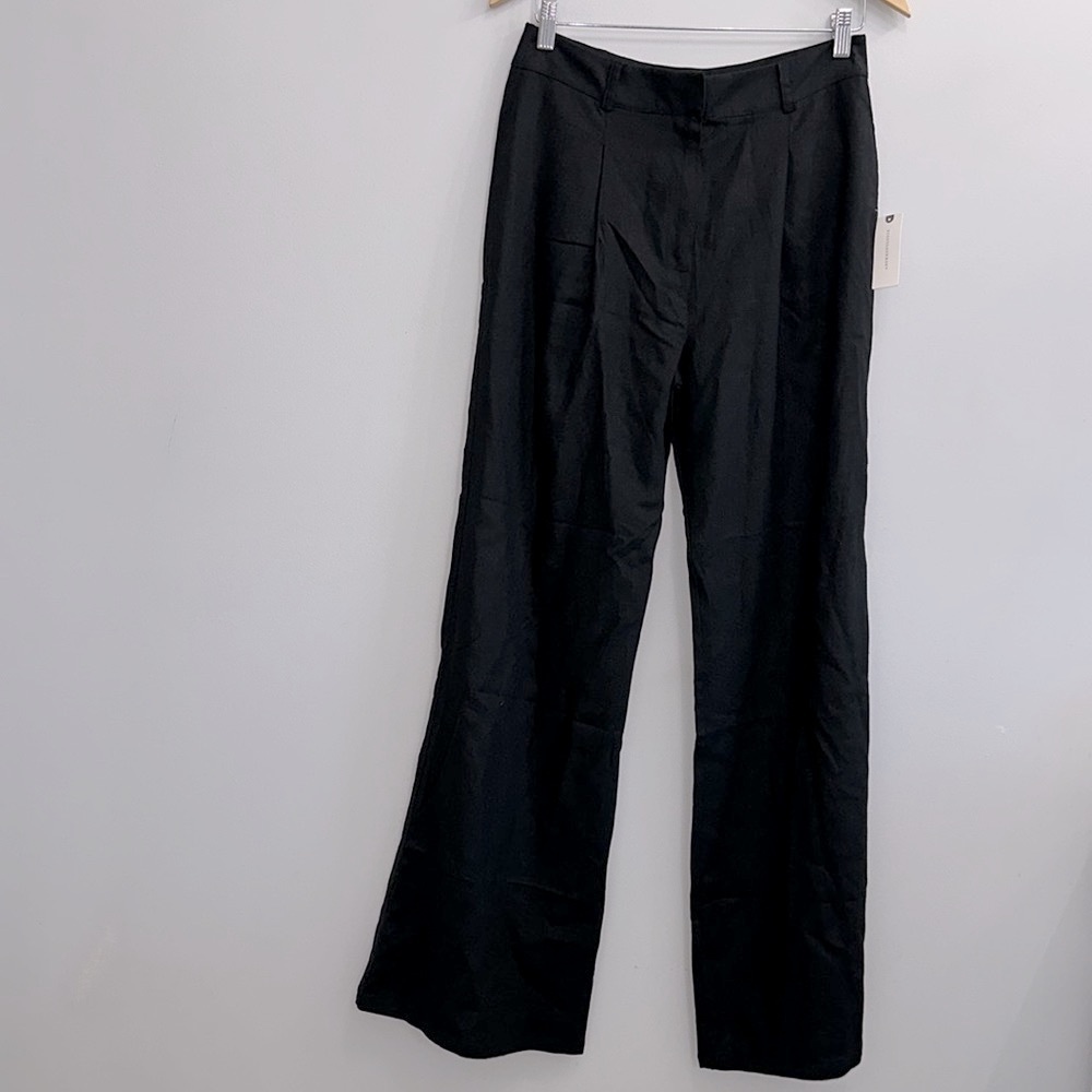 NWT Anthropologie linen wide leg black trousers - Picture 5 of 14